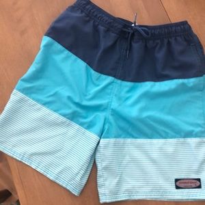 This is a vineyard vine bathing suit.